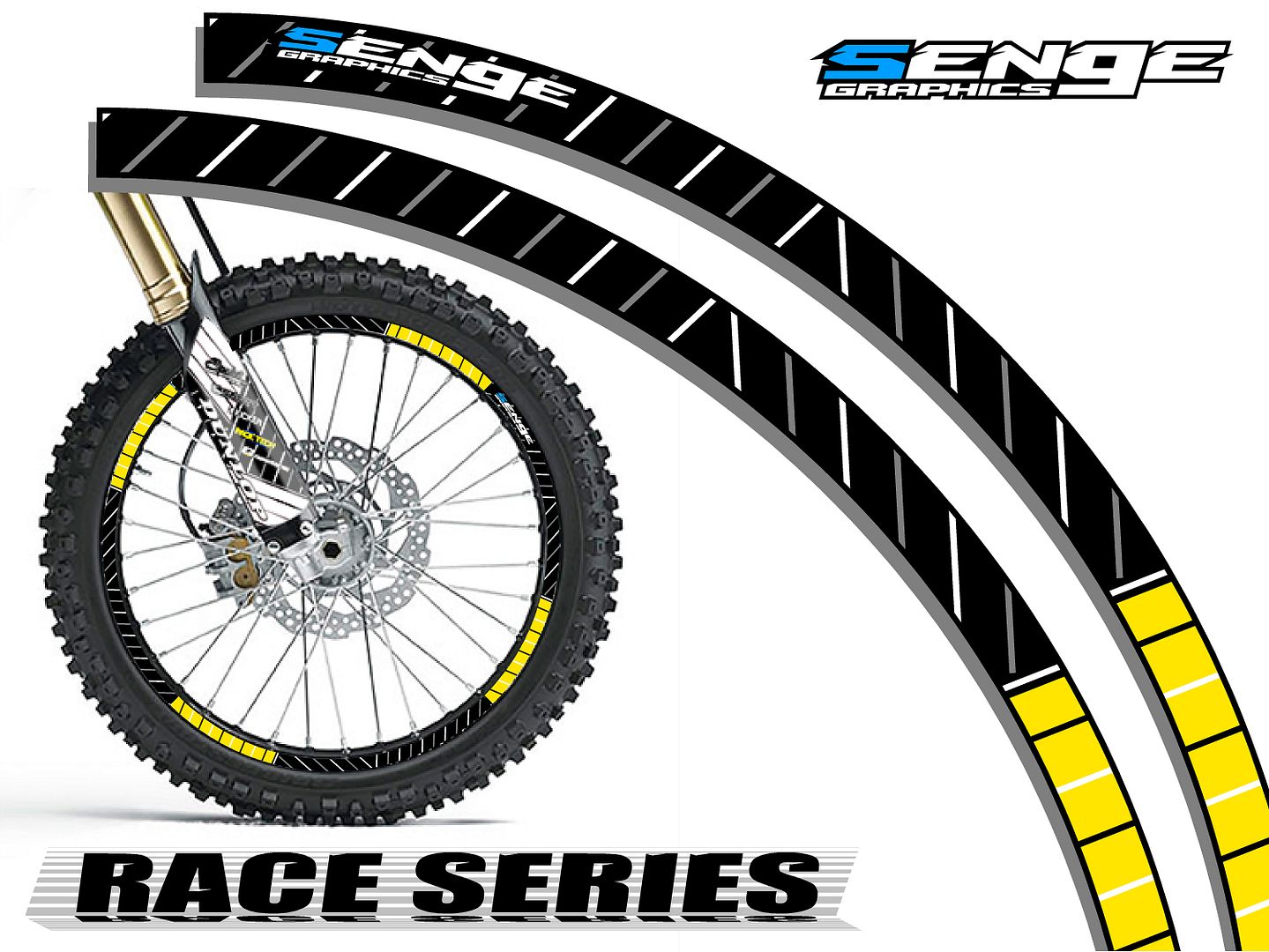 19 & 21 INCH DIRT BIKE RIM PROTECTORS WHEEL DECALS TAPE GRAPHICS